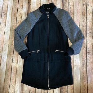 Express wool blend black coat without hood XS herringbone sleeves dry clean only